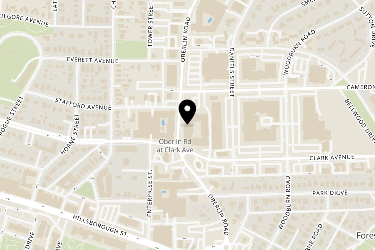 Map showing the location of Benelux Café on 402 Oberlin Rd #118 in Raleigh
